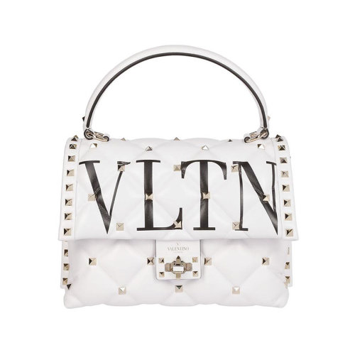 Valentino/华伦天奴  女包女士白色皮革时尚百搭铆钉装饰品牌LOGO斜挎包单肩包  RW2B0B55XQC 0VP