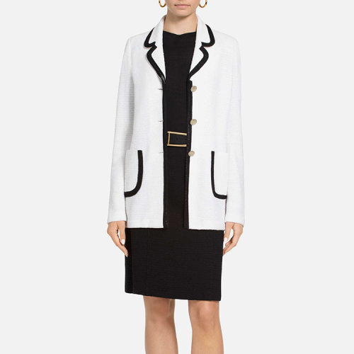 St.John/盛蔷黑白奢华袋女士夹克K61Z091