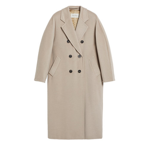 MaxMara/麦丝玛拉 22年秋冬新款 MADAME系列 女士米色高级定制明线饰面初剪羊毛大衣1018012906002