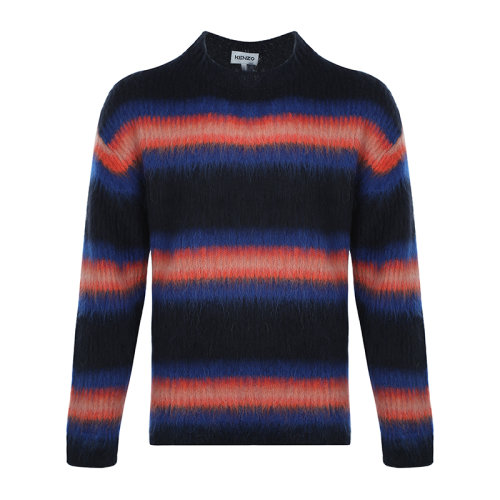 KENZO/高田贤三潮流撞色条纹套头男士针织衫/毛衣FB65PU615