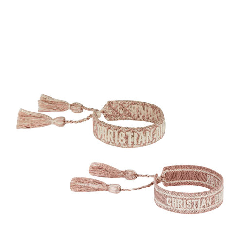 DIOR/迪奥 J'ADIOR系列 玫瑰粉色Oblique印花刺绣棉质手镯套装B0961ADRCO_D887