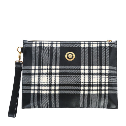 VERSACE/范思哲  男士拼色皮革金色美杜莎头像手拿包腕包钱包男包 DP85102-DTELE-DWNNH