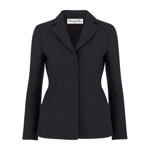 DIOR/迪奥 单排扣黑色羊毛和真丝 BAR 30 MONTAIGNE女士夹克841V01A1166_X9000