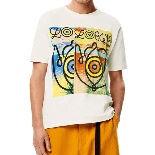 LOEWE/罗意威 22年春夏新款 男士白色/多色纯棉Eye自然徽章刺绣短袖T恤H664Y22J23-2016