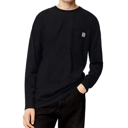 LOEWE/罗意威 22年秋冬新款 男士黑色纯棉Anagram Logo刺绣T恤H526Y24J04-1100