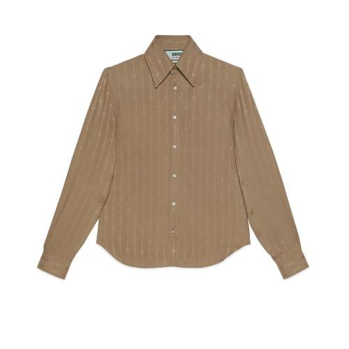  GUCCI古驰 22年秋冬 男士 Gucci HA HA HA特别系列互扣式双G衬衫 672323 ZAHQ4 2269