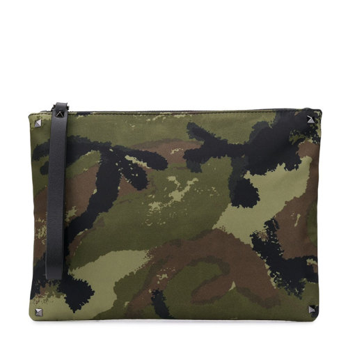 Valentino/华伦天奴  男包男士迷彩色织物配皮时尚简约拉链手拿包   RY2P0299EFI HF8