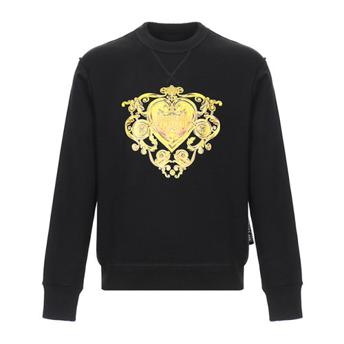 VERSACE JEANS/范思哲牛仔 男士黑色棉质经典字母徽标装饰圆领长袖上衣卫衣运动衫套头衫 B7GVB7EB-30310-K42