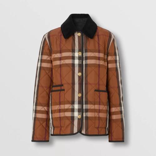  BURBERRY 22年秋冬 女士 格纹菱形绗缝尼龙外套 80604871