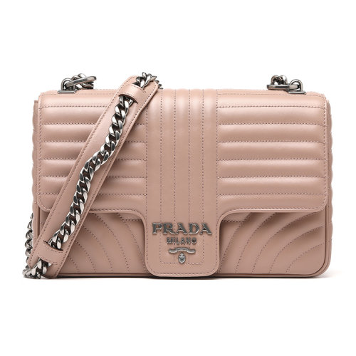 PRADA/普拉达金属标识绗缝牛皮革女士单肩包链条包1BD1352D91