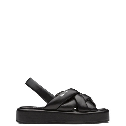 PRADA/普拉达 22年春夏新款 女士黑色软羊皮革厚底凉鞋1XZ747_038_F0002_F_035
