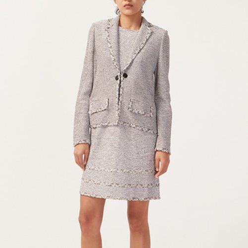 St.John/盛蔷花呢针织外套女士夹克K61W0F2