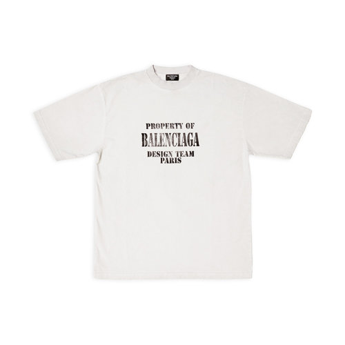 Balenciaga/巴黎世家 22年秋冬新款 男士白色纯棉褪色效果短袖T恤641675TMVH89012