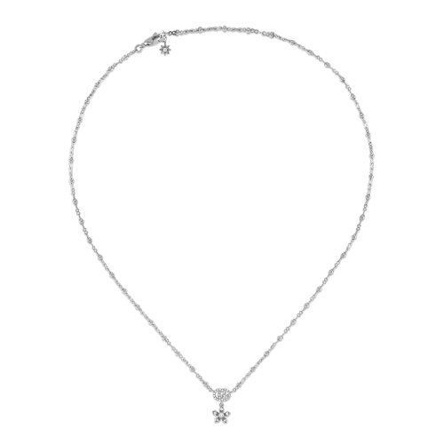 GUCCI/古驰 Gucci Flora系列 18K金白金GG细节饰有花朵钻石项链 581842J85689066