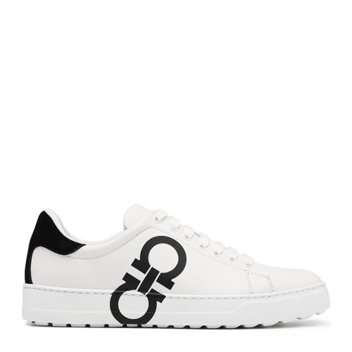 Salvatore Ferragamo/菲拉格慕21新品徽标印花牛皮革男士休闲运动鞋NUMBER