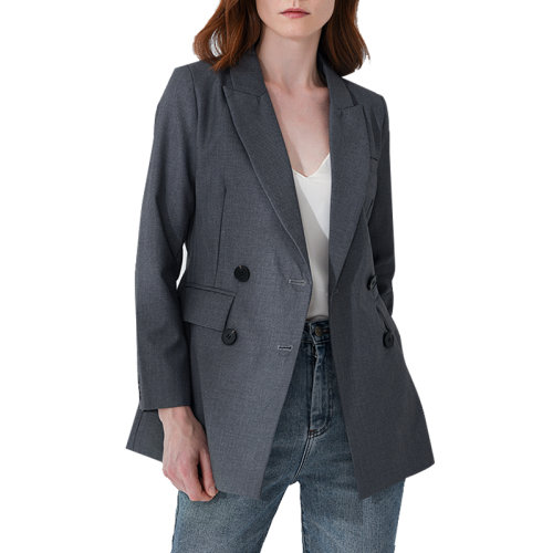 GeleiStory/GeleiStory 秋季新款西装领气质职场通勤收腰双排扣西服外套 女士西服