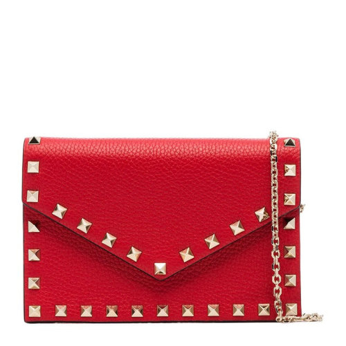 Valentino/华伦天奴 女士牛皮铆钉翻盖单肩包斜挎包信封包女包 TW2P0Q58-BOL多色可选