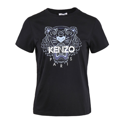 KENZO/高田贤三经典虎头印花棉质宽松女士短袖T恤FB52TS846