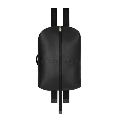 Givenchy/纪梵希 22新款 G-Zip系列 男士黑色粒面牛皮革logo拉链开合侧面提手帆布肩带银色饰面手提斜挎肩背包BK50A8K1MJ-001