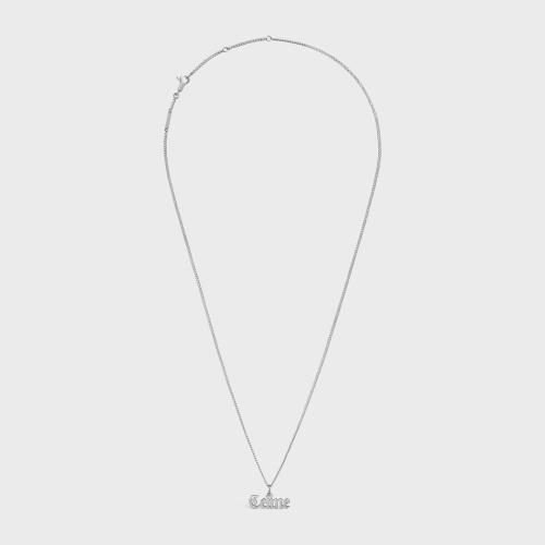  CELINE赛琳思琳 22年秋冬 男士 项链 CELINE铑银色饰面银质哥特式项链 46Z306SIL.36SI