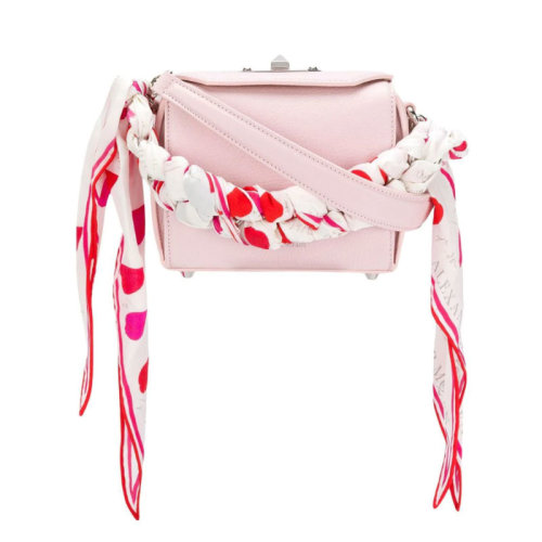 Alexander McQueen/亚历山大麦昆  女包 丝带装饰 女士皮质时尚单肩手提包 506172DZP3Y1052