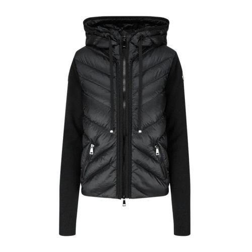 Moncler 蒙口 21春夏 女装 服装 黑色羽绒连帽压纹短款 女士羽绒服