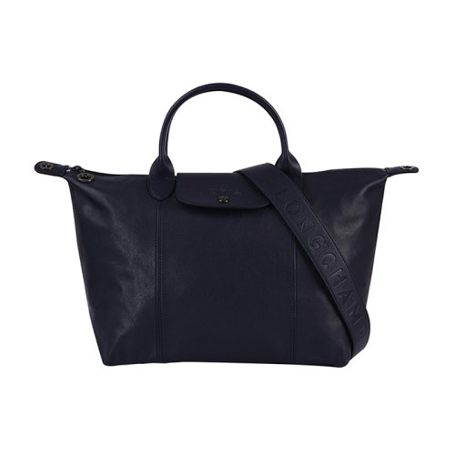 Longchamp/珑骧 女士LEPLIAGECUIR系列羊皮中号短柄可折叠手提单肩包 1515 757