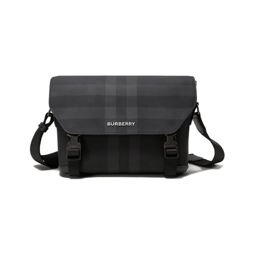 BURBERRY/博柏利 【22秋冬新款】 男款人造革/织物单肩斜挎包信使包邮差包小号 80528991