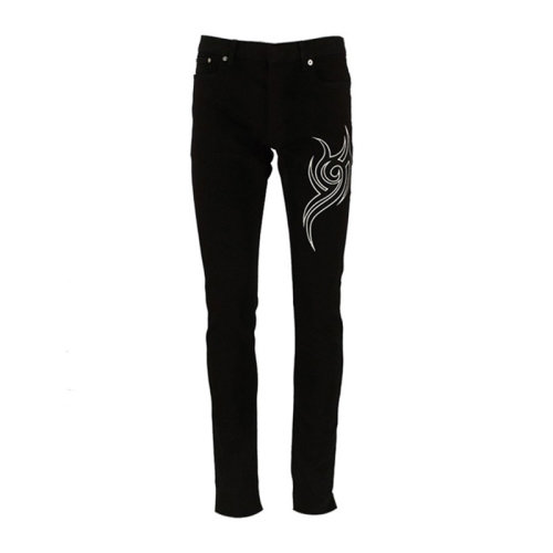 Dior Homme 迪奥桀骜 男装 服饰 黑色时尚刺绣修身男士牛仔裤