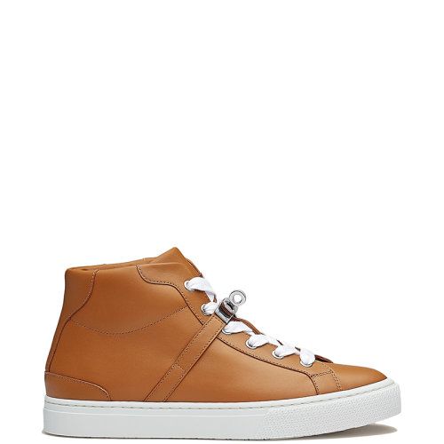 HERMES/爱马仕 22年秋冬新款 Daydream系列 女士自然色小牛皮Kelly搭扣高帮运动鞋H212260ZA3370