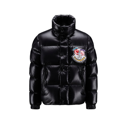 Moncler/蒙克莱 22年秋冬新款 Bytham系列 男士黑色聚酰胺面料刺绣图案徽标贴片短款羽绒夹克外套H20921A00039M2019999