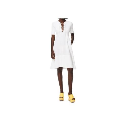  LOEWE罗意威 22年秋冬 女士 连衣裙 Lace up dress in linen and cotton S616Y09X35-2090
