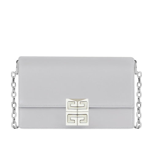 Givenchy/纪梵希 22春夏新款4G系列 女士小号云灰色牛皮革银扣链式单肩包 BB50HEB15S-057
