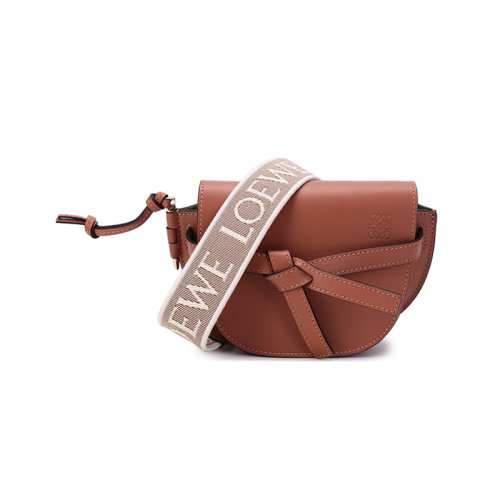 LOEWE/罗意威 女士Gate系列牛皮革dual单肩斜挎包马鞍包腰包胸包迷你款 A650N46X13