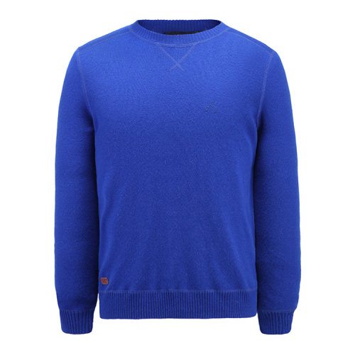 Vittorio Di Giacomo/迪伽默男士休闲宝蓝色圆领套头羊毛羊绒毛衣—男针织衫