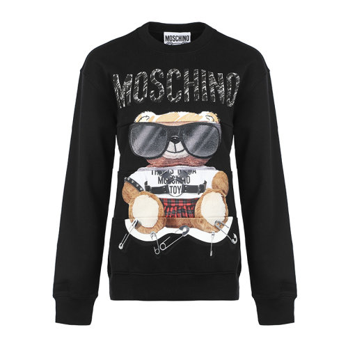 MOSCHINO/莫斯奇诺1新品嘻哈泰迪熊印花棉质宽松女士套头卫衣女卫衣V171355273