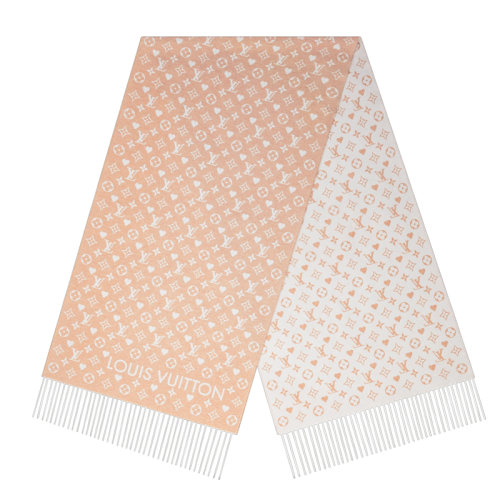 Louis Vuitton/路易威登新款 GAME ON系列 女士沙丘米色羊绒字母印花围巾M76900