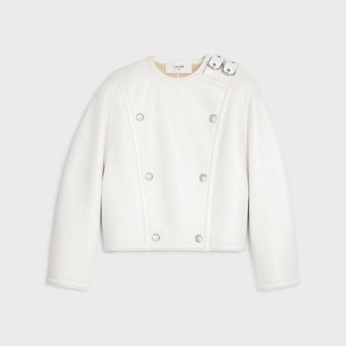  CELINE赛琳思琳 22年秋冬 女士 夹克 柔软羊皮革飞行员夹克 2ED74289T.02EM