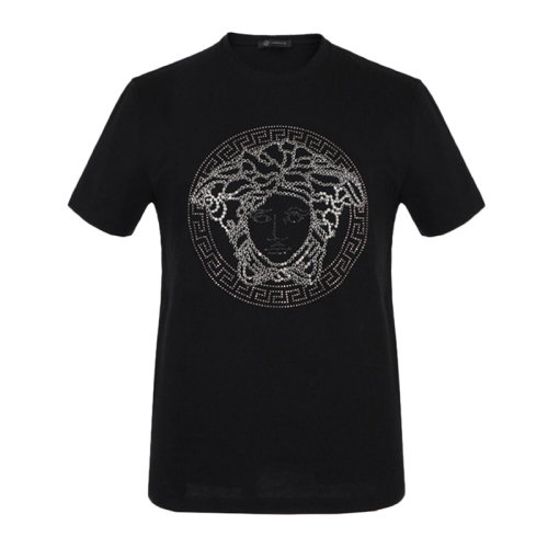 VERSACE/范思哲 男士黑色棉质经典美杜莎头像印花装饰圆领短袖上衣T恤 A78902-A224620-A946