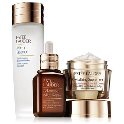 Estee Lauder/雅诗兰黛  面部护理套装 多效抗老三件套装[小棕瓶+原生液+智妍面霜]新老包装随机发货