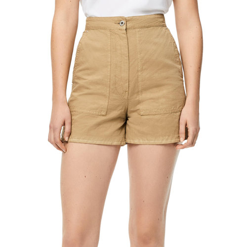 LOEWE/罗意威 女士沙色亚麻和棉质高腰短裤S616Y04X10-2150