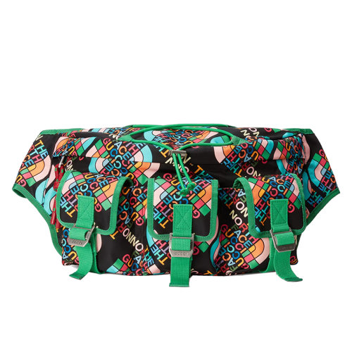 GUCCI/古驰 22新款北面联名系列 男女同款大号黑色饰绿色细节多色尼龙联名主题印花单肩腰包650297UNHCN1164