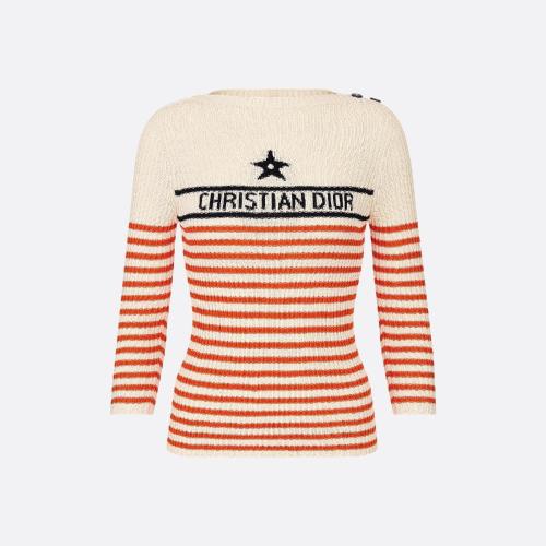  DIOR迪奥 22年秋冬 女士 针织衫 Dioriviera 七分袖针织衫 244S97MY730_X2808