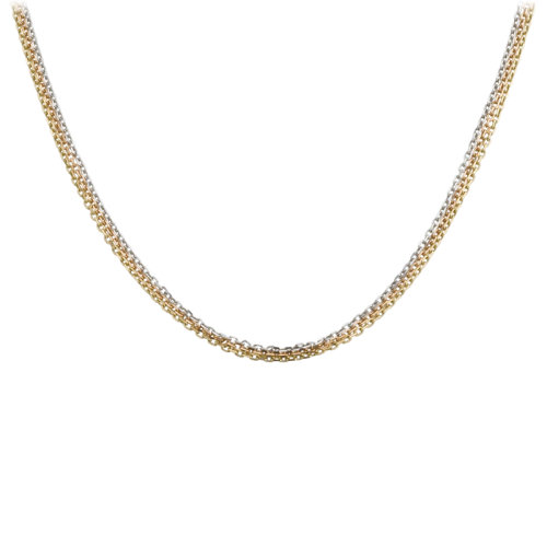 CARTIER/卡地亚 TRINITY系列 18K金白金玫瑰金黄金三色细链链条项链 B7058800