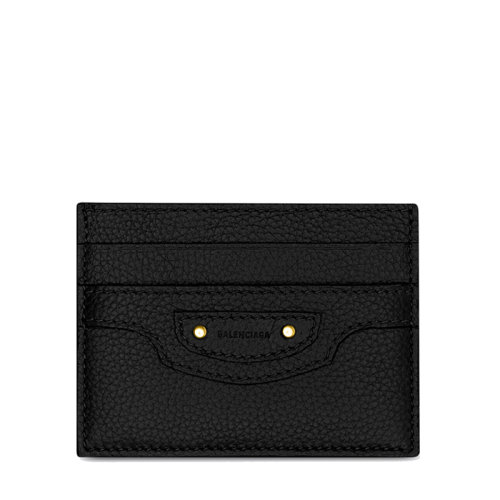 Balenciaga/巴黎世家 NEO CLASSIC系列 男士黑色粒面小牛皮浮雕徽标卡片夹64010915Y0I1000