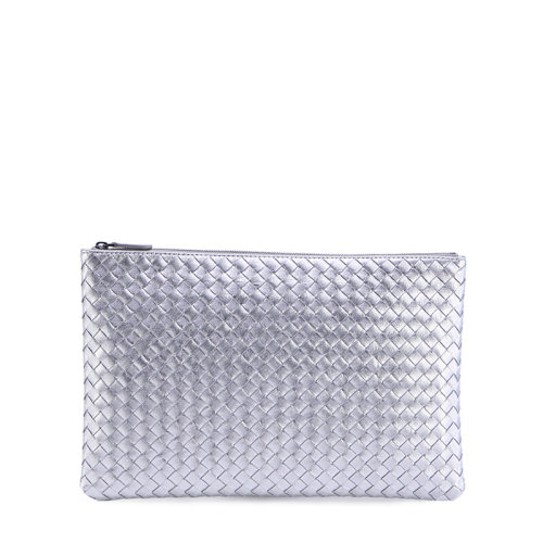 Bottega Veneta/葆蝶家  宝缇嘉女包 时尚百搭 女士银色手拿包 355261V00411420 HKY015678