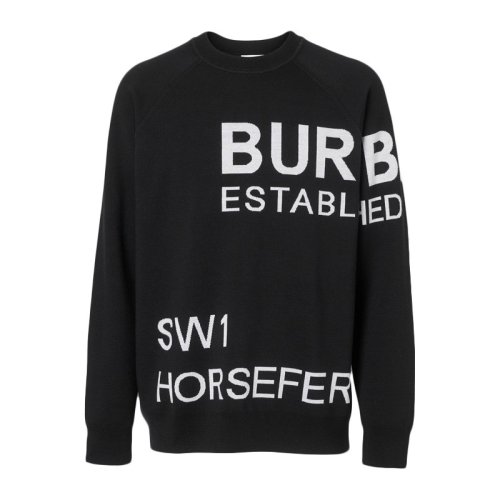 BURBERRY/博柏利 男士黑色羊毛混纺针织衫/毛衣 8013334 PLFSX