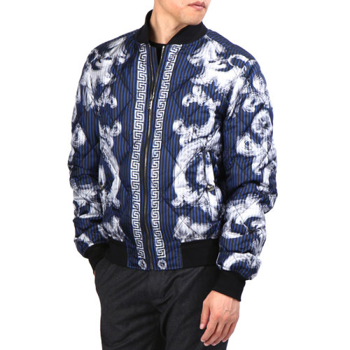 VERSACE/范思哲 男士多色拼色鹅绒填充经典美杜莎头像希腊回纹装饰长袖上衣外套夹克 A74138-A219547-A73V