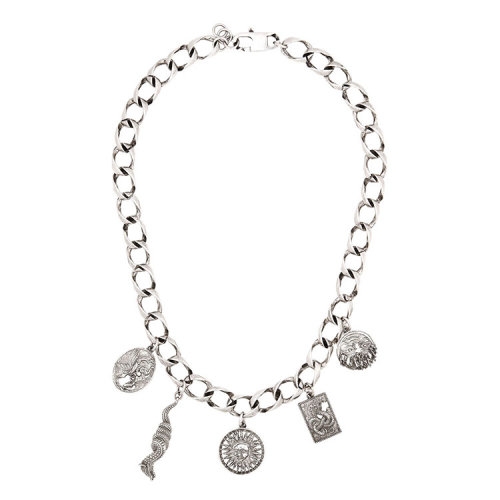 Givenchy/纪梵希  男士银色时尚经典复古金属神话图案项链吊坠   $BN0011N032-723