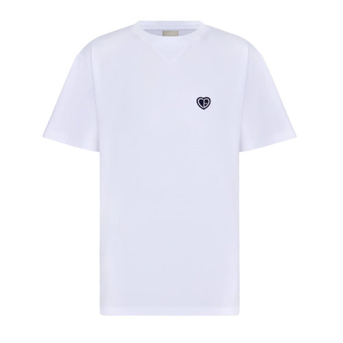 DIOR/迪奥      CD Heart系列 男士白色棉质平纹针织面料宽松版T恤213J685A0677_C001